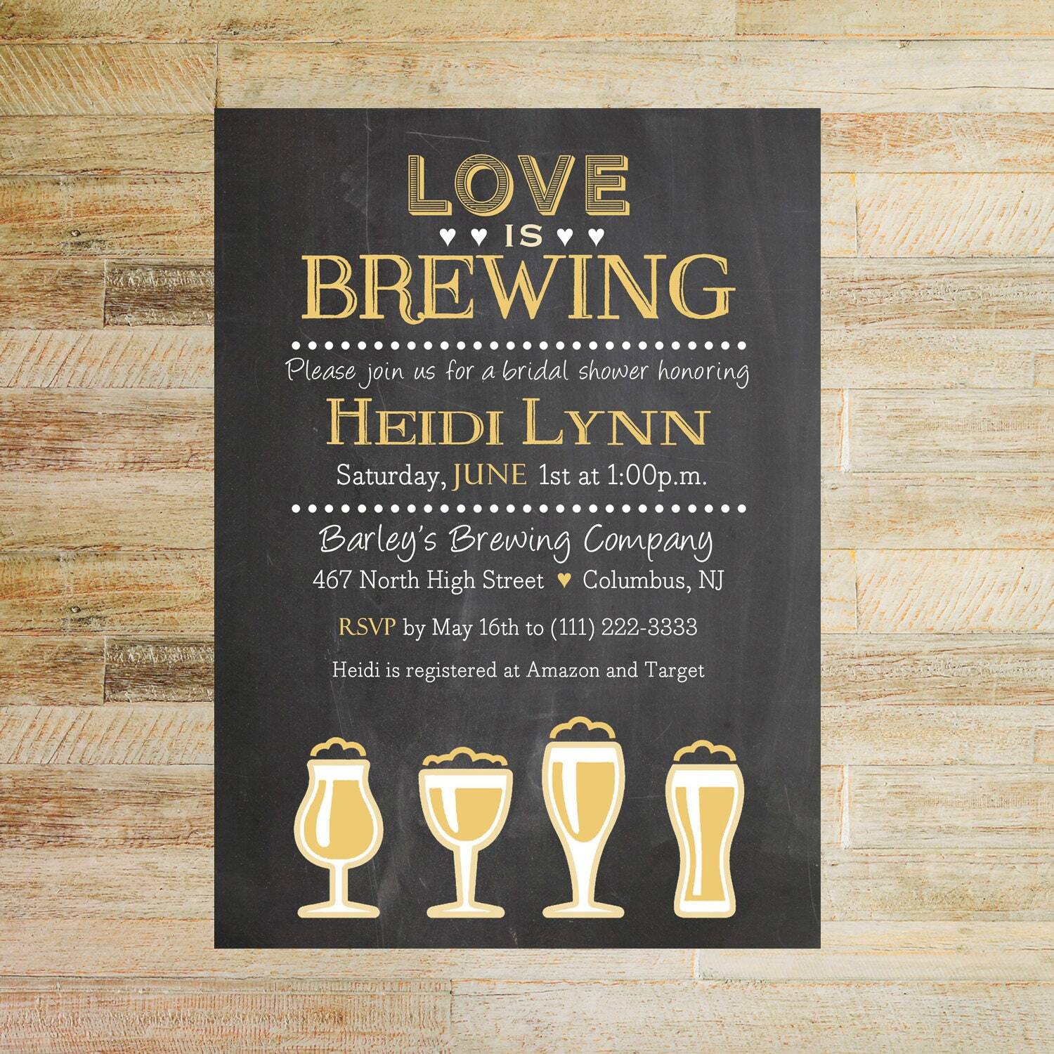 Love is brewing tea bridal shower pink invitation